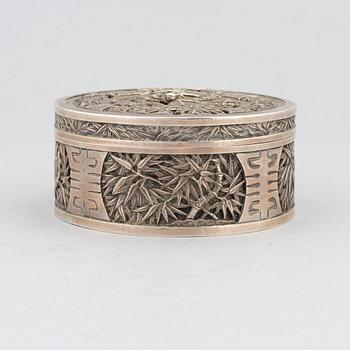 A Chinese silver box with cover, early 20th Century.