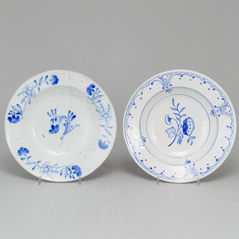 A set of four Swedish 18th Century faience dishes.