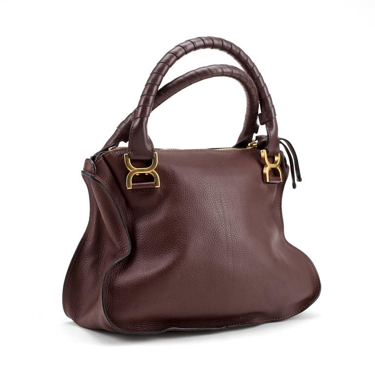 CHLOÉ, a burgundy red leather bag, "Marcie".