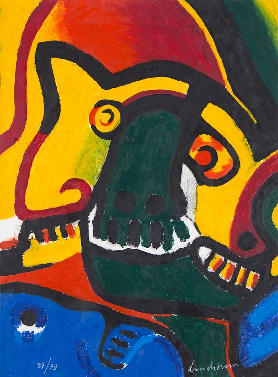 BENGT LINDSTRÖM, Colour litograph with carborundum. Signed Lindström and numbered 89/99.