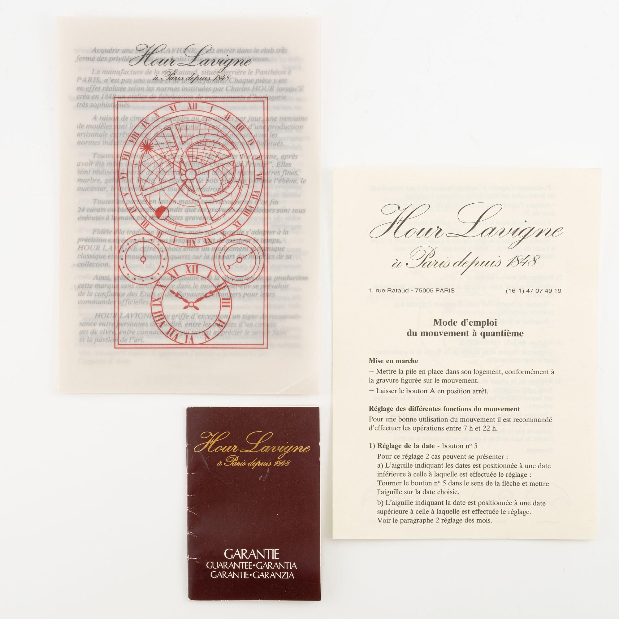 Hour Lavigne, table clock, France, second half of the 20th century, 19 x 13 cm.