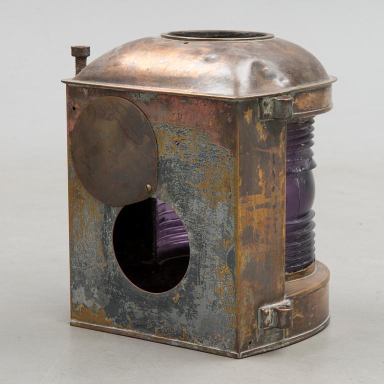 A lantern from Perko Marine Lamp & Howe Corporation, Brooklyn, NY, first half of the 20th Century.