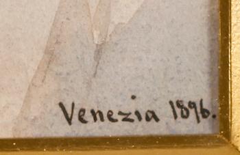 ELLEN JOLIN, akvarell, signerad Venezia 1896.