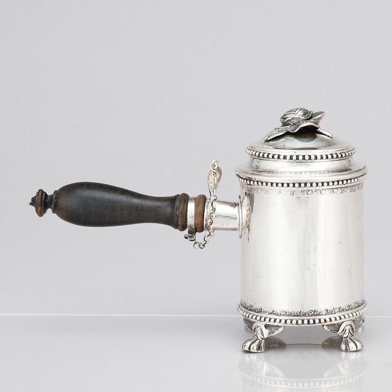 A Swedish late 18th century parcel-gilt milk-jug, mark of Petter Eneroth, Stockholm 1792.