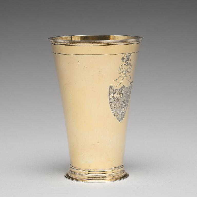 A Baltic 18th century silver beaker, mark of Jacob Stabenau, Riga (1712-1724 (1729)).