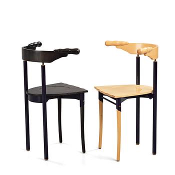 Borek Sipek, BOREK SIPEK, two "Jansky" chairs for Driade, Italy post 1986.