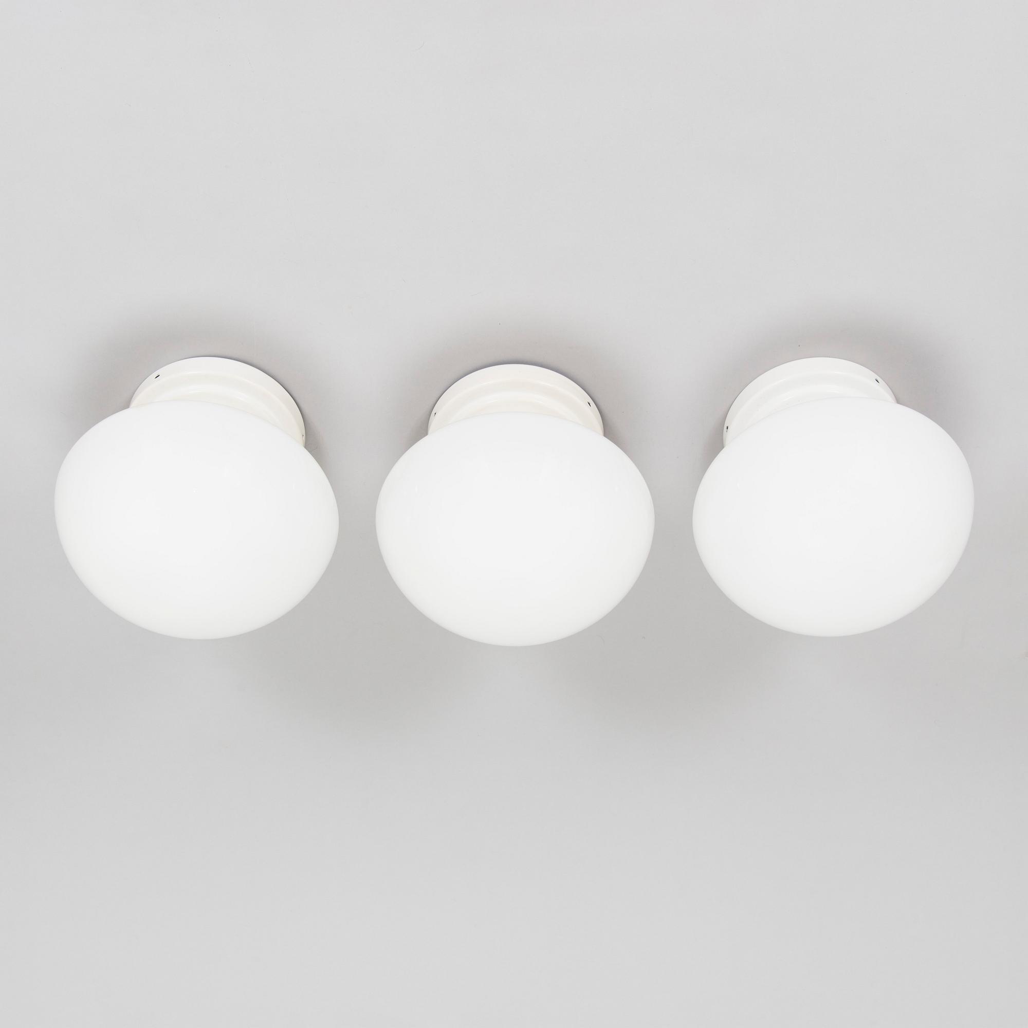 Klaus Michalik, three 1960s 'Bau' wall/ceiling lights, model 971-504/H, Stockmann Orno.