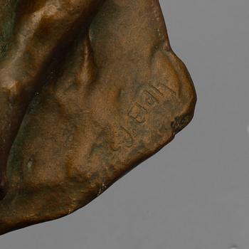 CARL ELDH, skulptur, bronspatinerad gips, signerad.