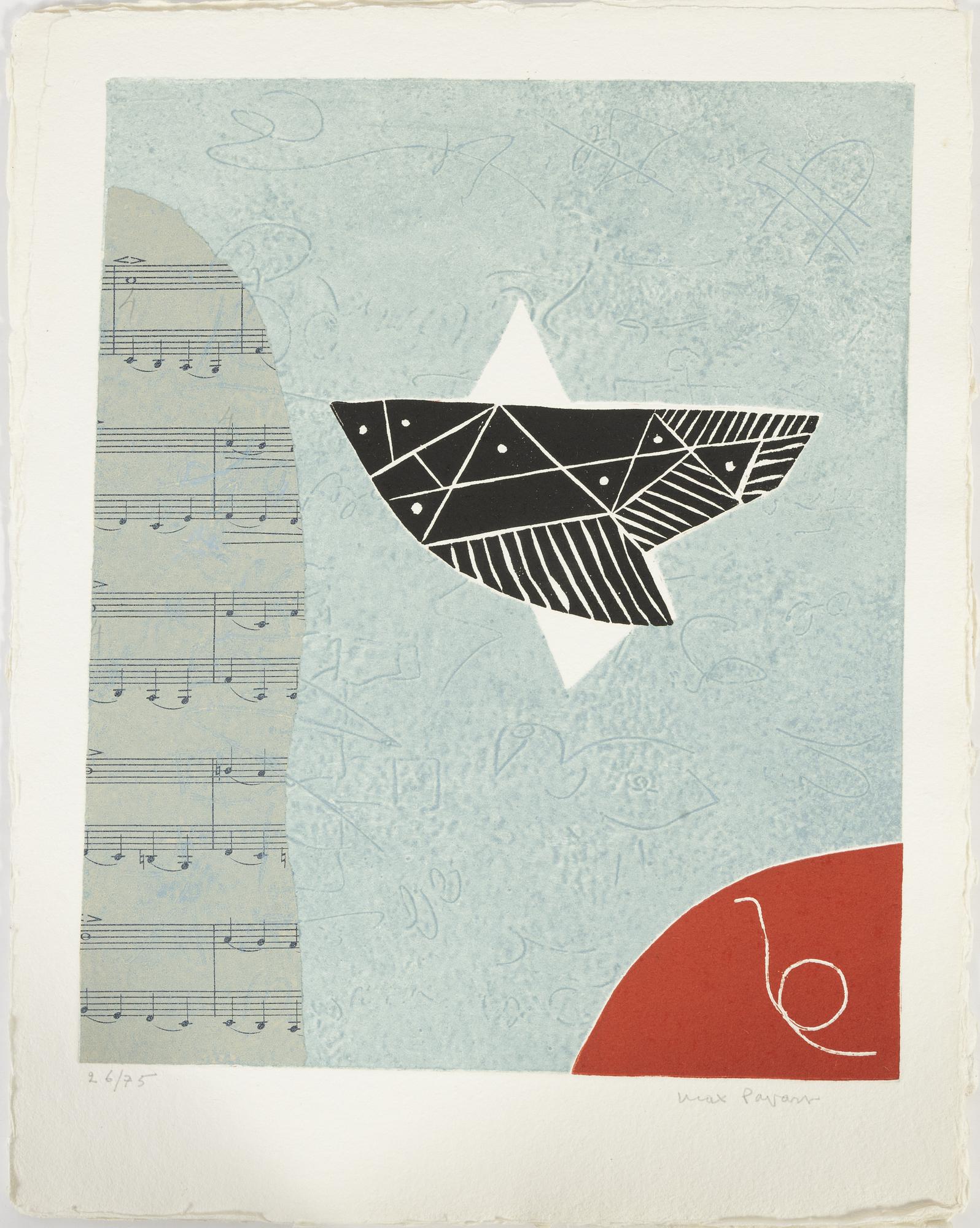 Max Papart, portfolio with 3 etchings in colour, signed 26/75.