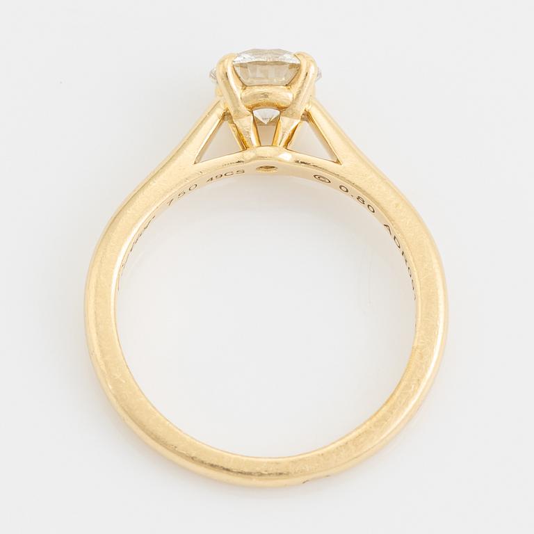 Cartier, ring solitär med briljantslipad diamant.