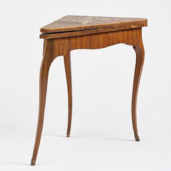 A faux-bois rococo cards table 'à l´hombre', Sweden, later part 18th century.