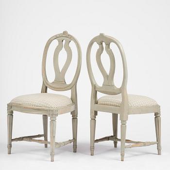 A set of six Gustavian chairs by J. E. Höglander (master in Stockholm 1777-1813).