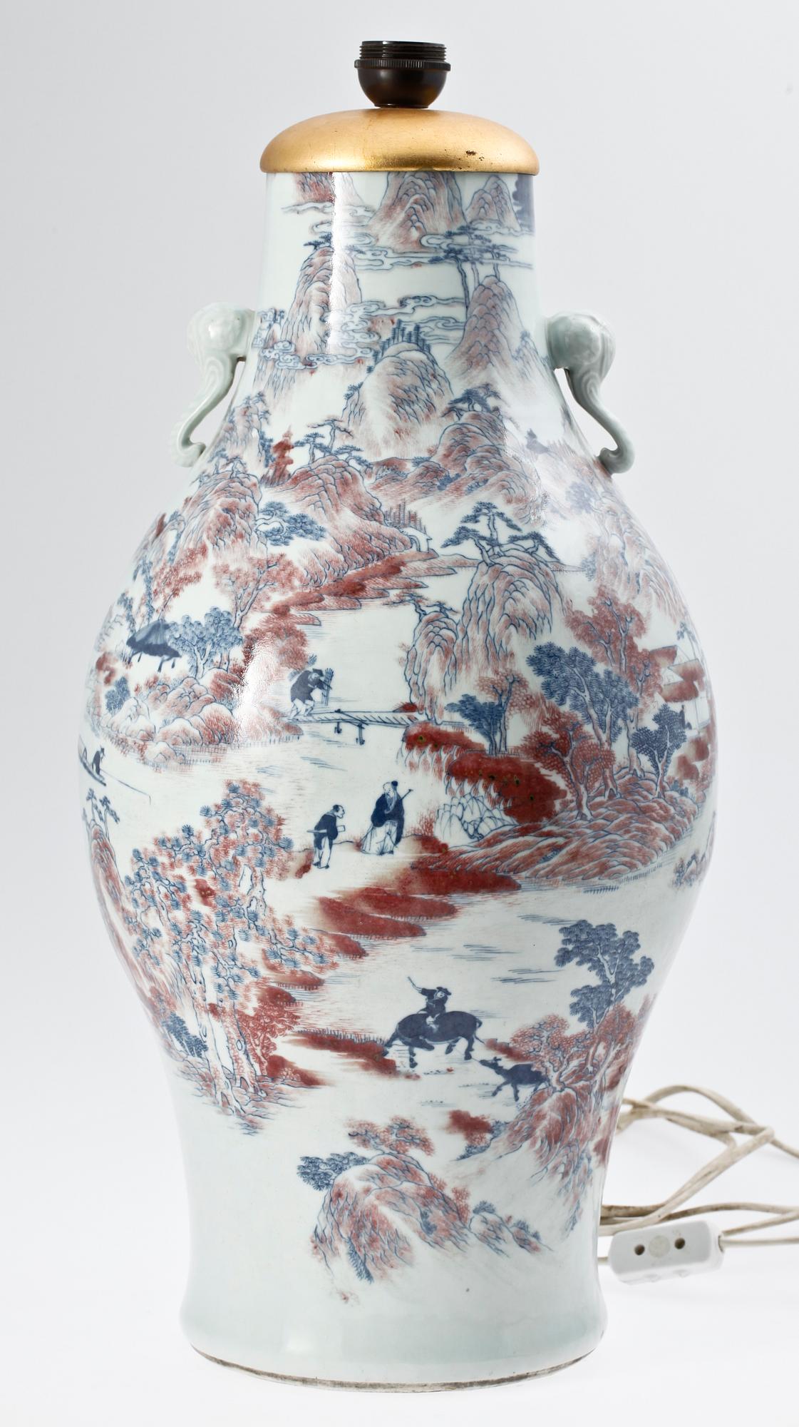 LAMPFOT, porslin. 1920-tal, Kina.