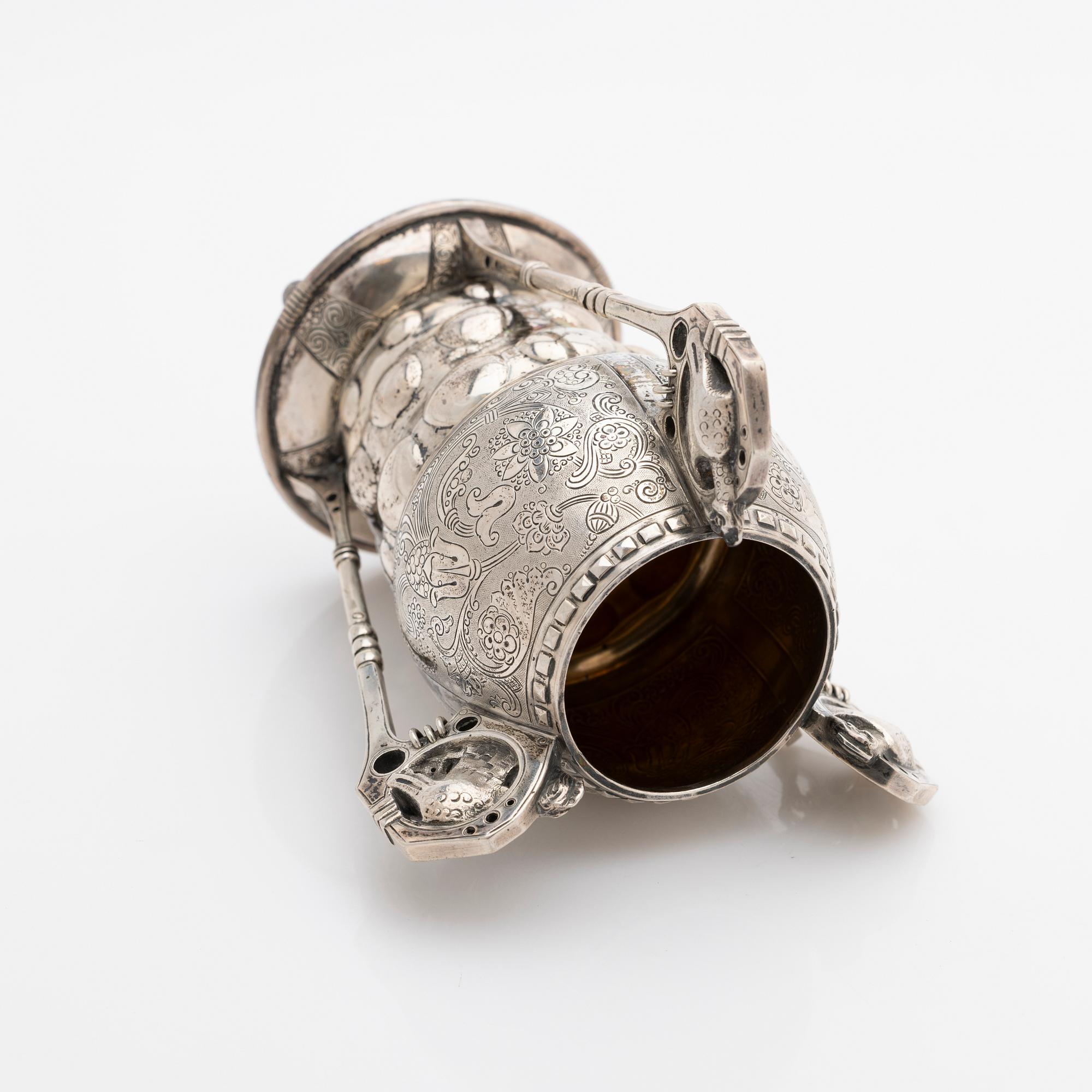 Vase, silver, Art Nouveau, C.G. Hallberg, Stockholm, 1912.