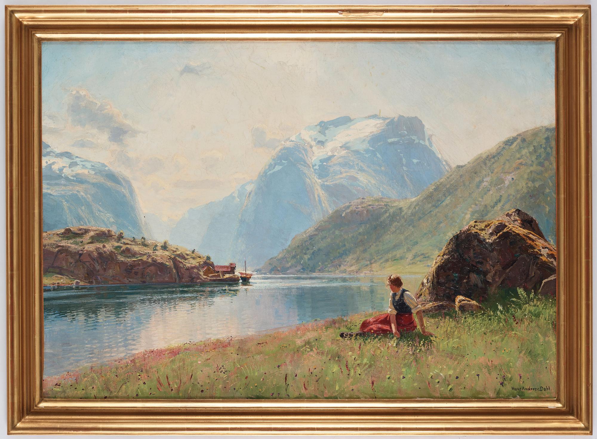 Hans Andreas Dahl, Scene from a Norwegian fjord.