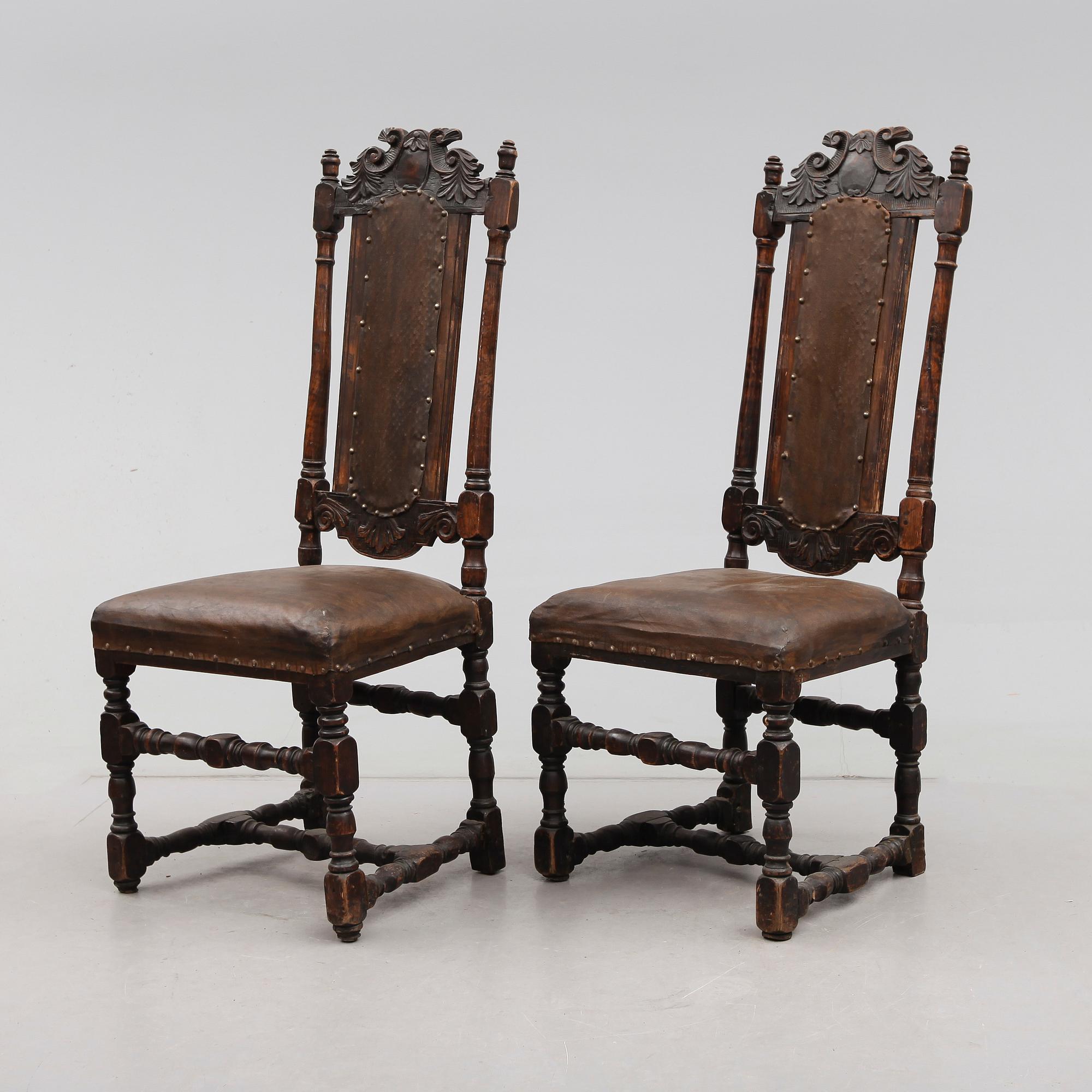 STOLAR, 1 par, barock, Sverige, 1700-tal.
