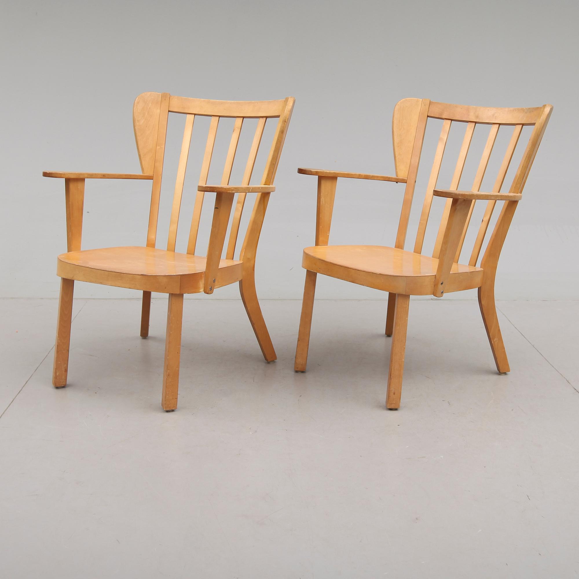 KARMSTOLAR, 1 par, "Canada", Christian E Hansen, GA Berg Stockholm, 1940-tal.