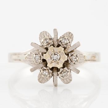 Ring, 18K white gold with octagon-cut diamonds.