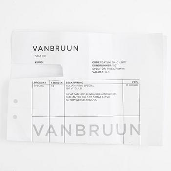 Ring 18K vitguld med runda briljantslipade diamanter, VANBRUUN.