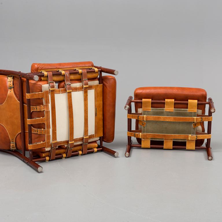 A 1960/70's 'Inca' easy chair and a foot stool by Arne Norell.