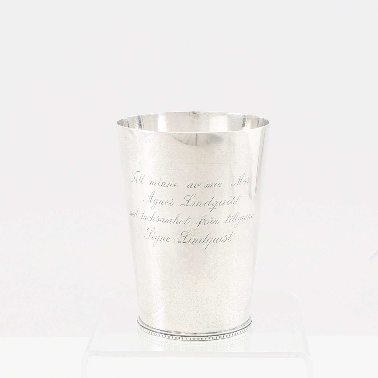 Wiwen Nilsson, goblet sterling silver, Lund 1946.