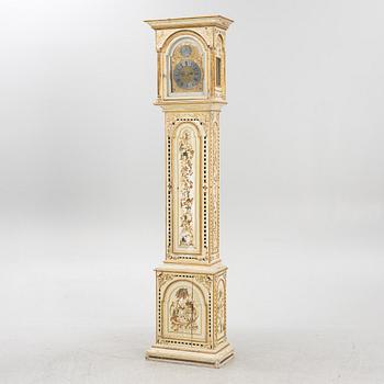 A longcase clock, 20th century with older dial and clockwork.