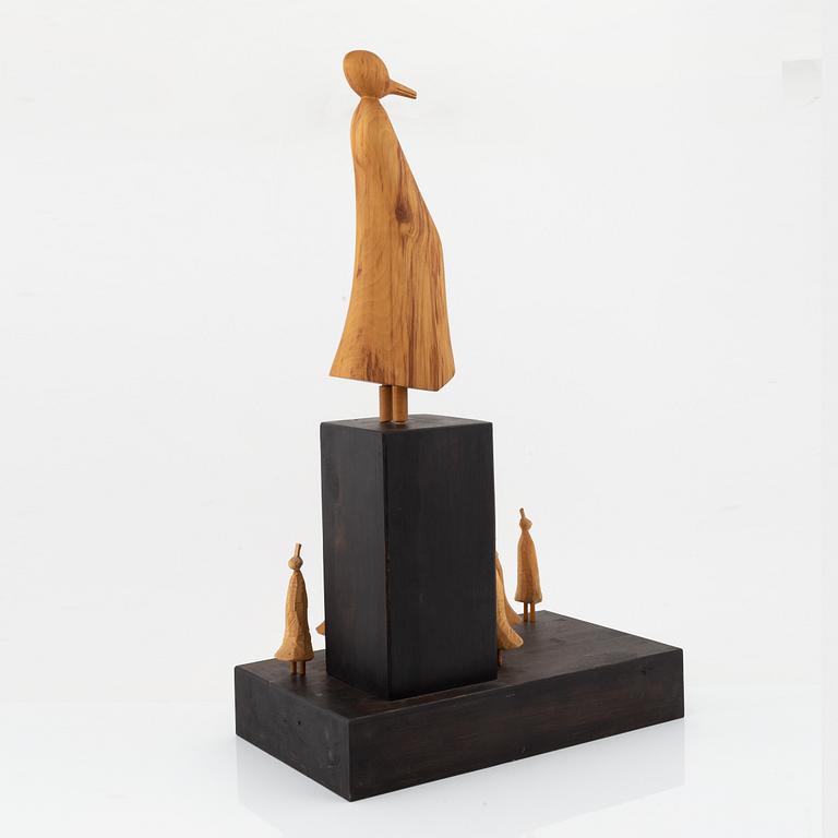 Henrik Campanello, a wooden sculpture, not signed.