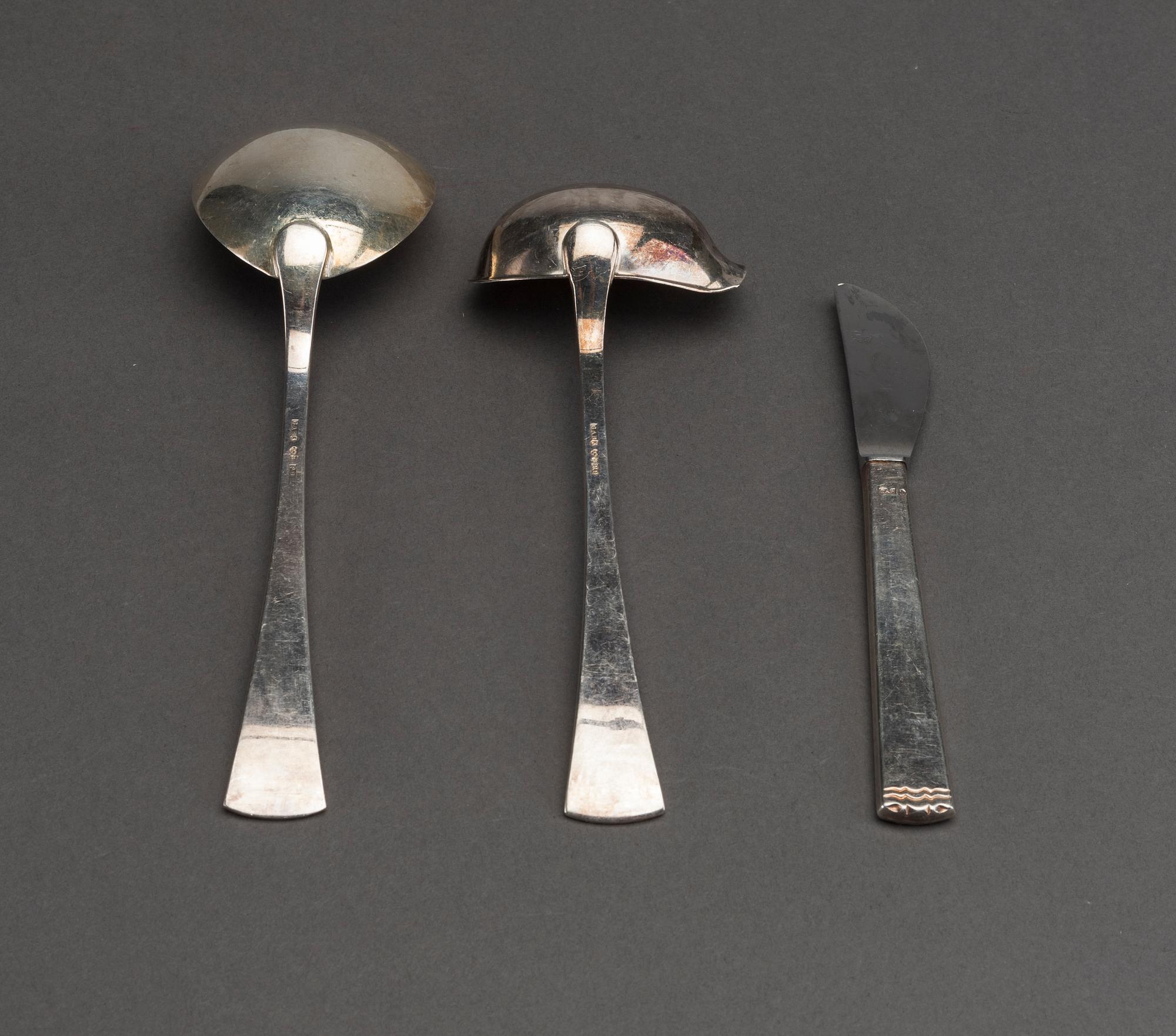 A Swedish 20th century set of 72 pcs of silver cutlery mark of GAB Stockholm 1960's total weight ca 3799 gr.