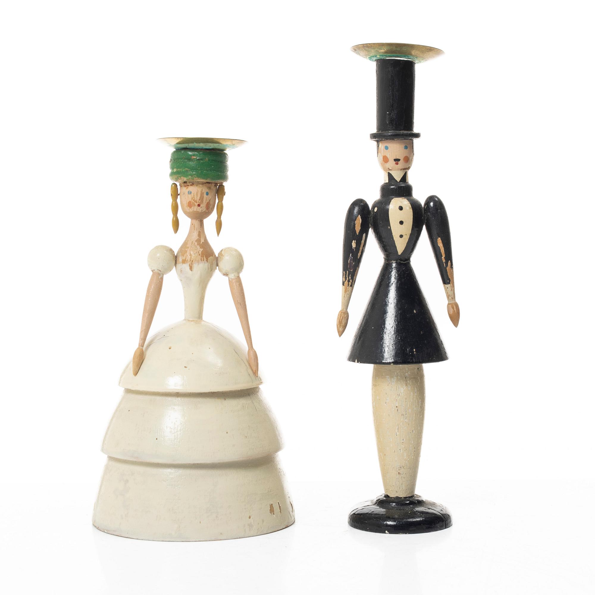 A rare pair of candle holders, Boet, Gothenburg, 1920s-30s.