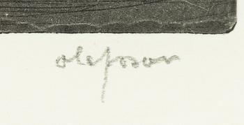 Pierre Olofsson, etchings, 5 pcs, signed and numbered.