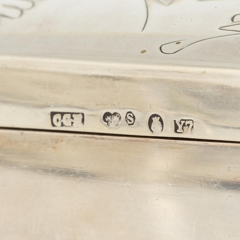 Cigarette cases 2 pcs, silver, CG Hallberg 1925 and 1934.