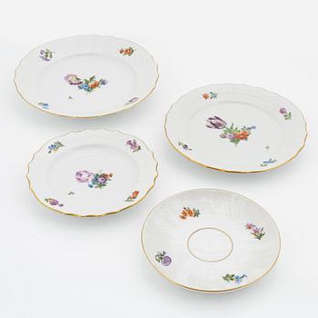 Royal Copenhagen, a 41-piece 'Sachsisk Blomst' porcelain service, Denmark.