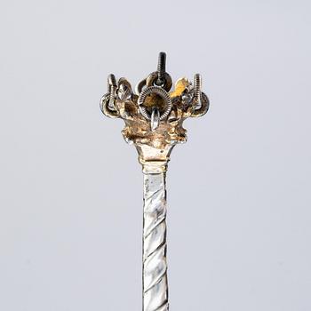 A Swedish 18th century parcel-gilt silver spoon, mark of Christoffer Bauman, Hudiksvall 1790.