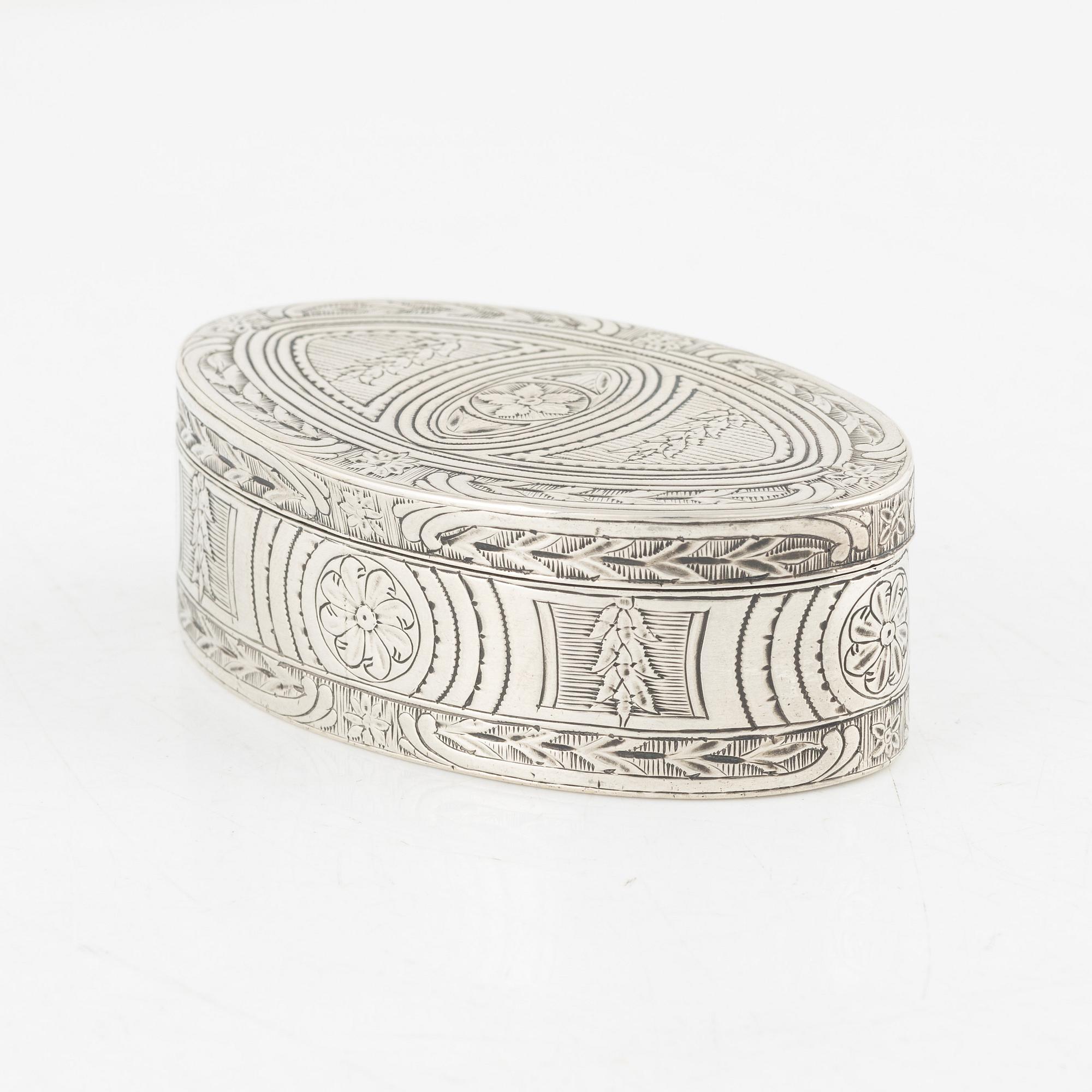 A Swedish Silver Snuff Box, around 1780, probably the mark of Petter Norlin, Malmö.