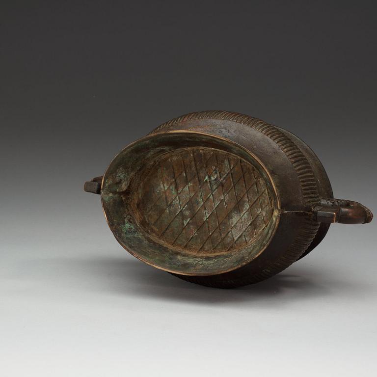 A archaistic bronze censer, presumably Ming dynasty (1368-1644) or older.