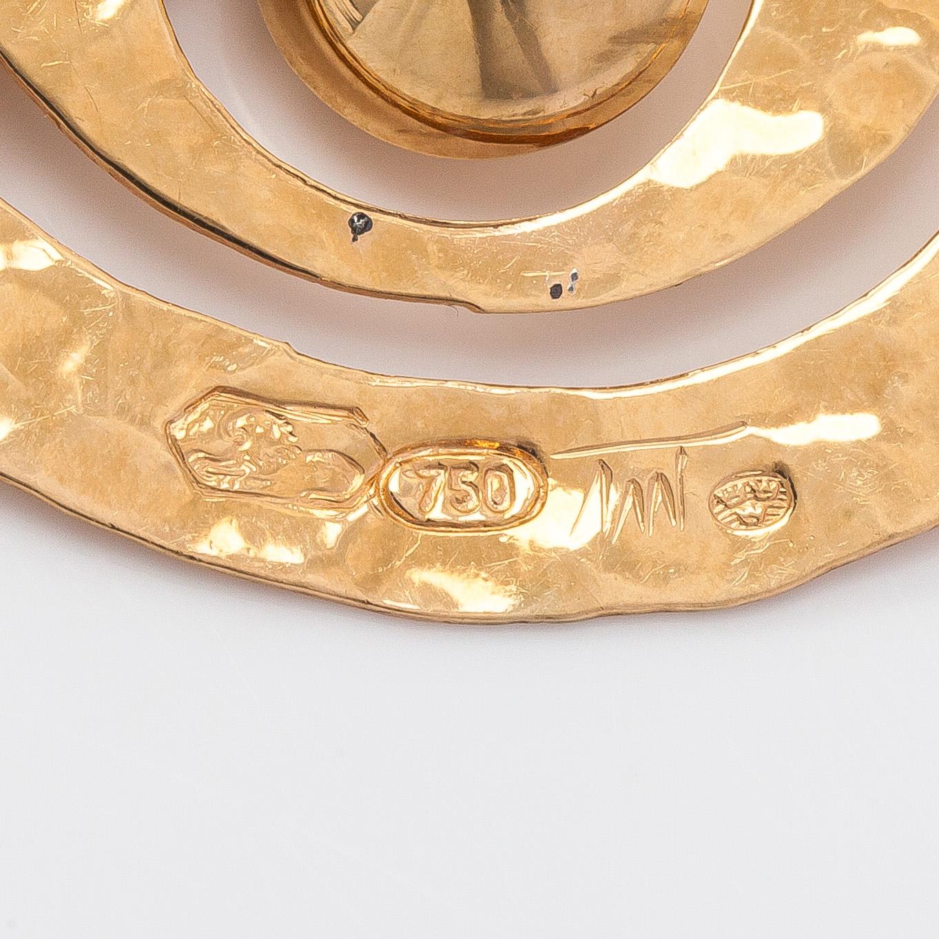 Tapio Wirkkala, örhängen, "Äpple", 18K guld.