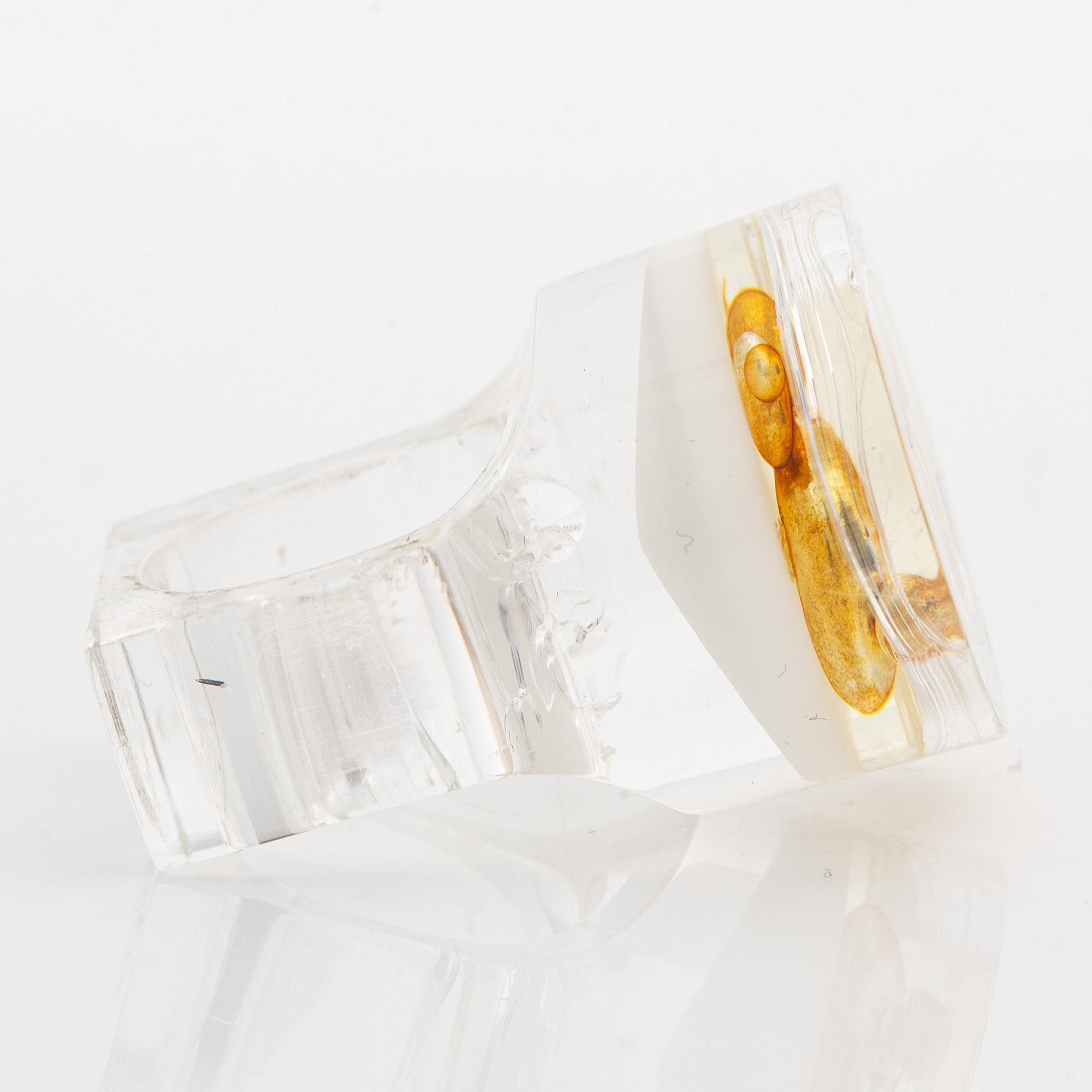 Siv Lagerström, three rings, acrylic plastic, 1970s.