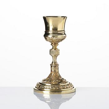 A Spanish colonial silver-gilt chalice, mark of Antonio Forcada y la Plaza, Mexico city, ca 1800.