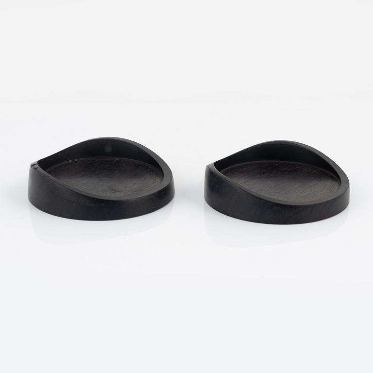 Magnus Ek, a set of five ebony coasters for Oaxen Krog.