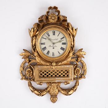 A Swedish gustavian 18th century wall clock by J. Hovenschöld.