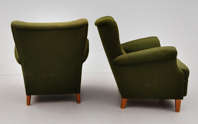 FÅTÖLJER, 1 par, 1900-talets mitt.