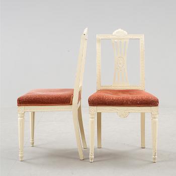 STOLAR 4 st, gustaviansk stil, 1900-talets mitt.