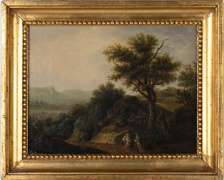 Johan Philip Korn, his circle, Landscape with figures, a pair.