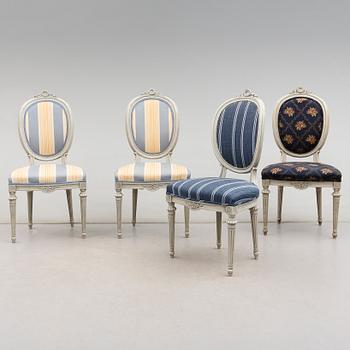 STOLAR, 4 st, gustaviansk stil, 1900-talets andra hälft.