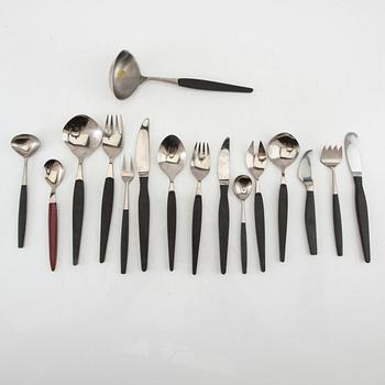 Bestick ca 99 dlr bla Folke Arström och Ainar Axelsson 1900-talets mitt bakelit och rostfritt.