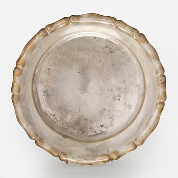 Serveringsfat, silver, Tjeckoslovakien 1929-1941.