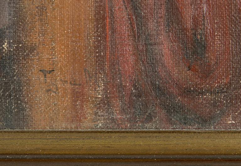 Tyra Malmström, oil on canvas laid on board, signed.