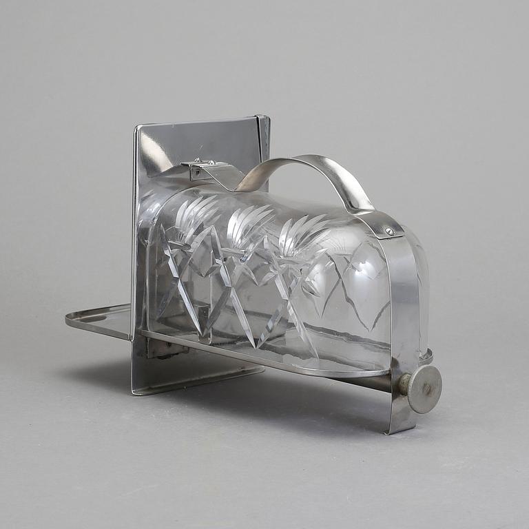 TRYFFELSKÄRARE, vitmetall och glas, 1940-tal.