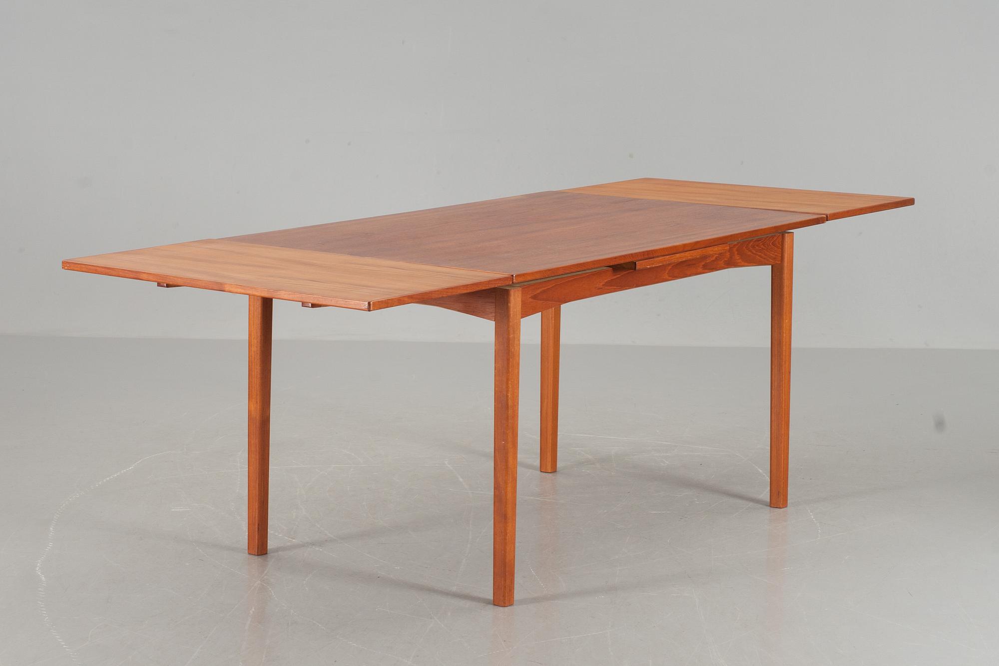 BORD samt 6 stolar, teak, 1950/60-tal.