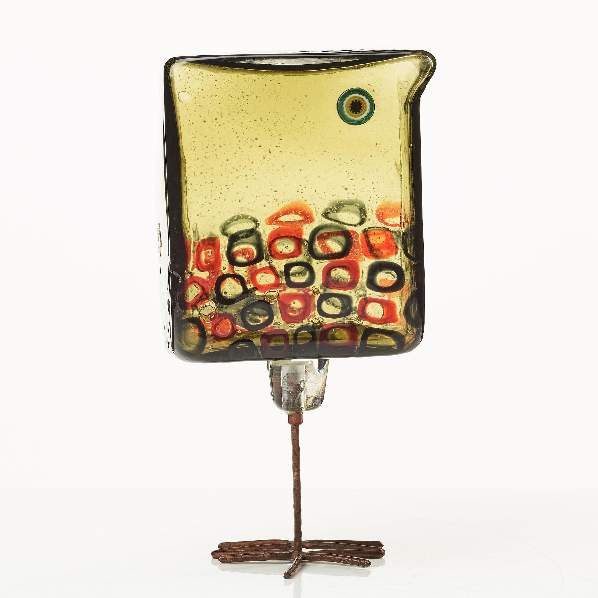 Alessandro Pianon, skulptur, fågel, "Pulcino", Vistosi, Italien, 1960-tal, modell S191.